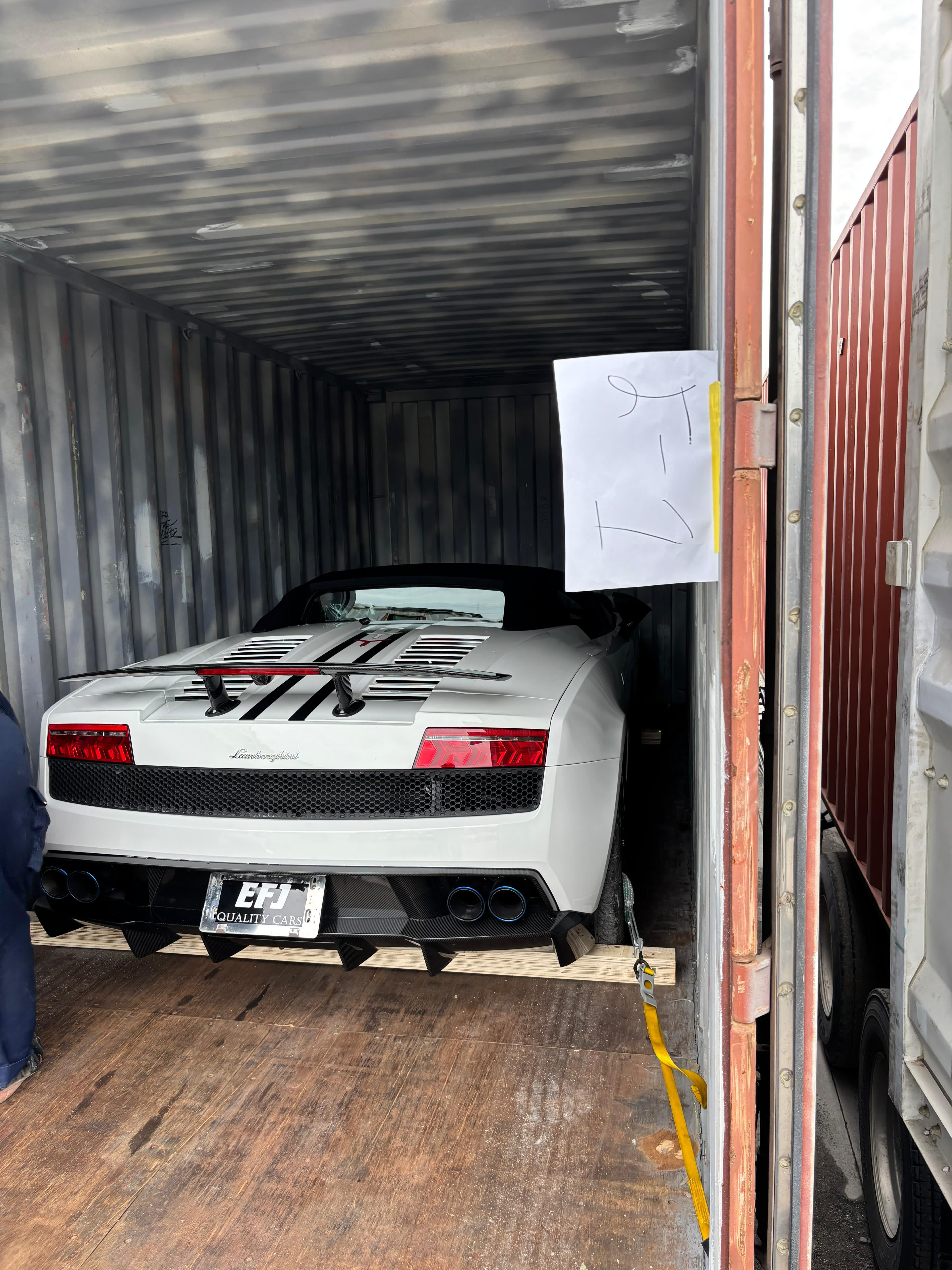 Vehicle shipment in container